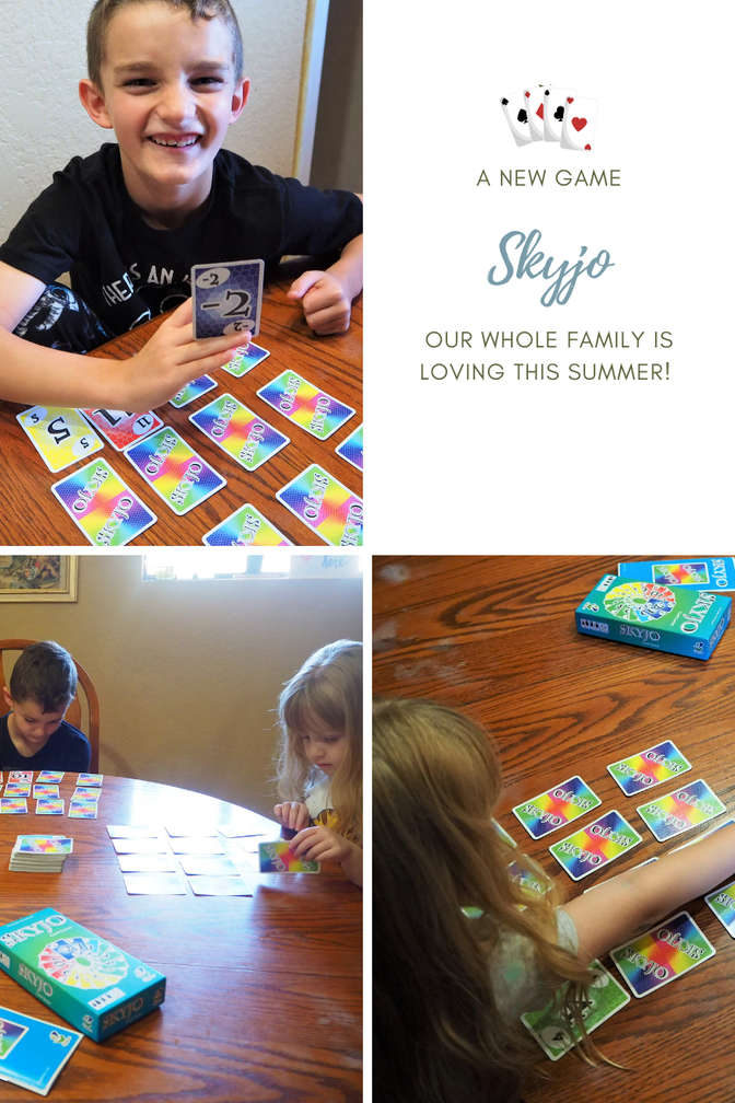 Skyjo!  A new game that our family is loving this summer!