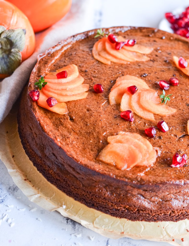 Persimmon Pumpkin Pie with Coconut Crust