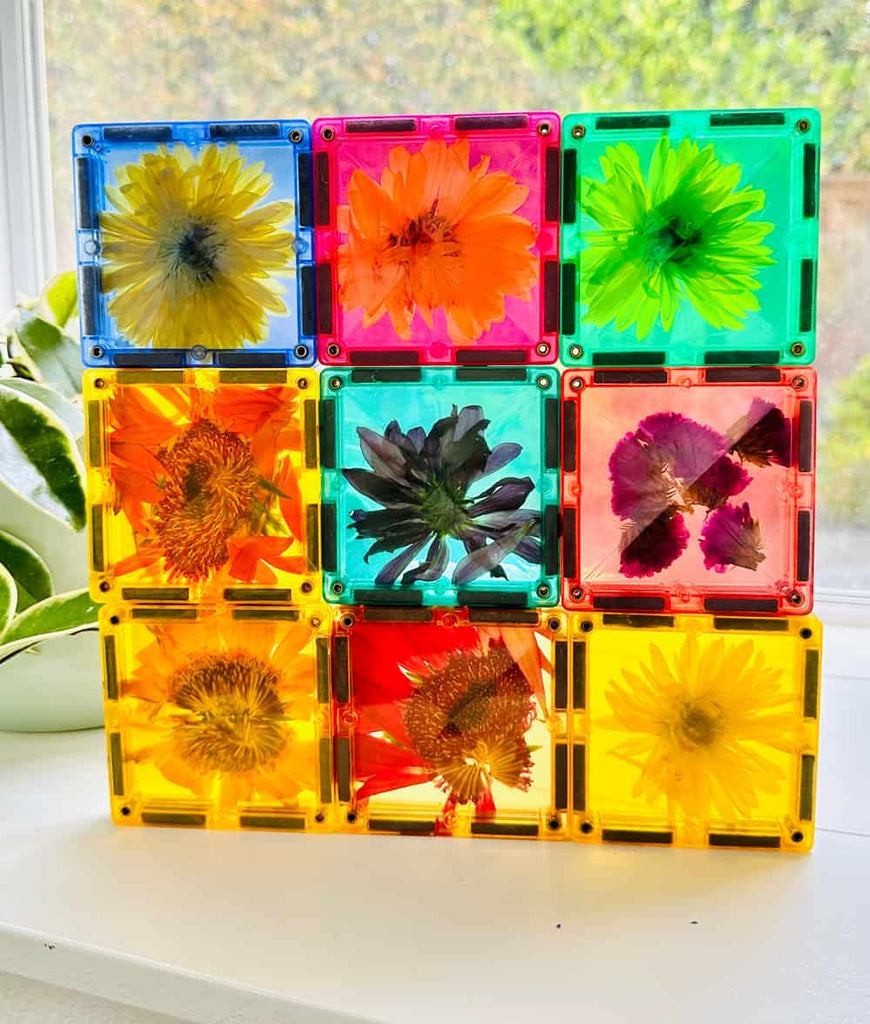 Magnetic Tiles Flower Play Activity