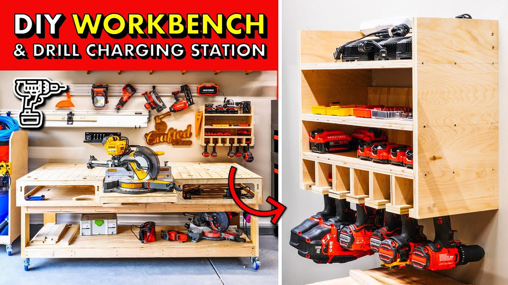Learn how to build a simple 2x4 mobile workbench base and drill charging station, perfect for getting your garage shop storage dialed in! Thanks to ...