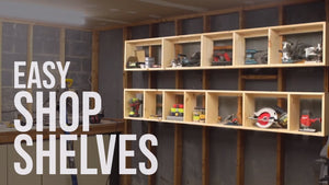 Here are some quick and easy shelves I made for my garage workshop