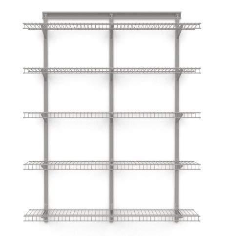 Amazon 5 tier heavy duty wall mount nickel wire storage shelves adjustable floating wall shelves great organizer kitchen garage laundry pantry office any room 5 shelf kit stable durable