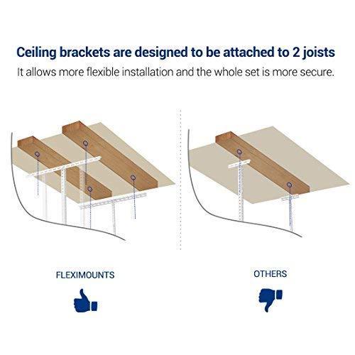 Selection fleximounts 3x6 overhead garage storage adjustable ceiling storage rack 72 length x 36 width x 40 height white
