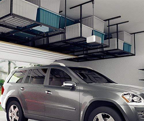 Shop fleximounts 4x8 overhead garage storage rack adjustable ceiling garage rack heavy duty 96 length x 48 width x 22 40 ceiling dropdown black two color options