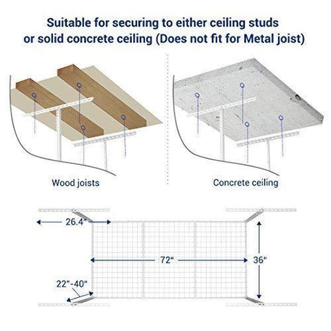 Related fleximounts 3x6 overhead garage storage adjustable ceiling storage rack 72 length x 36 width x 40 height white