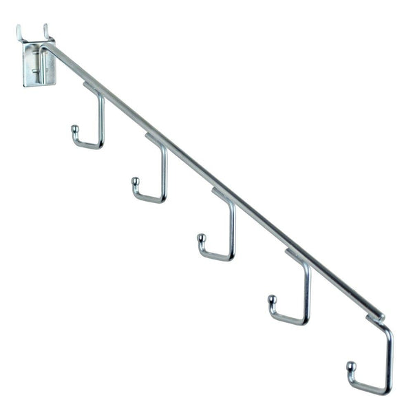 Azar Displays 700860 Five-Station Waterfall Faceout Hook, Chrome (10 Pack)