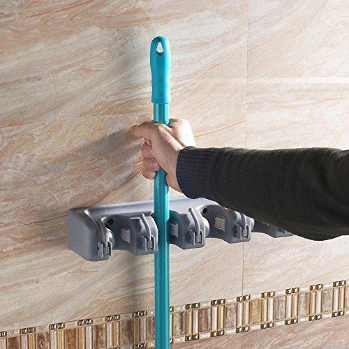 Results feir mop broom holder wall mounted kitchen hanging garage utility tool organizers and storage rack for commercial bathroom laundry room closet gardening