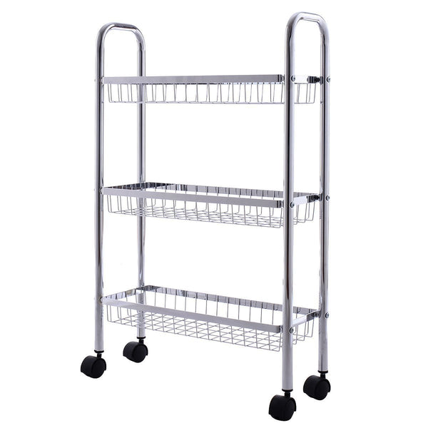 Related giantex 3 tier metal storage rack baskets shelving home kitchen office garage w wheels