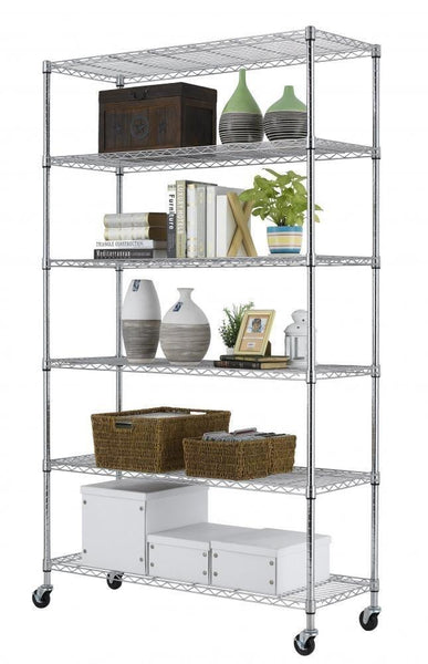 Featured home it 6 shelf commercial adjustable steel shelving systems on wheels wire shelves shelving unit or garage shelving storage racks