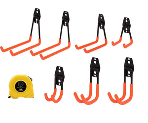 Explore rhin zen pack of 7 with free measuring tape hooks for garage storage heavy duty steel utility j hook for hanging bike shovel ladder garden lawn tool screw in wall and ceiling mounting