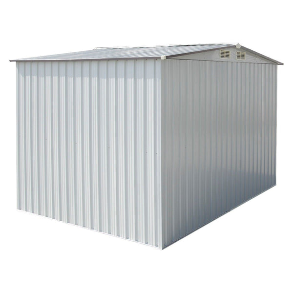Featured wonlink heavy duty outdoor steel garden storage utility shed backyard lawn building garage white warm gray 8 by 8 feet