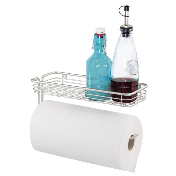 Related interdesign classico paper towel holder with shelf for kitchen laundry garage wall mount satin