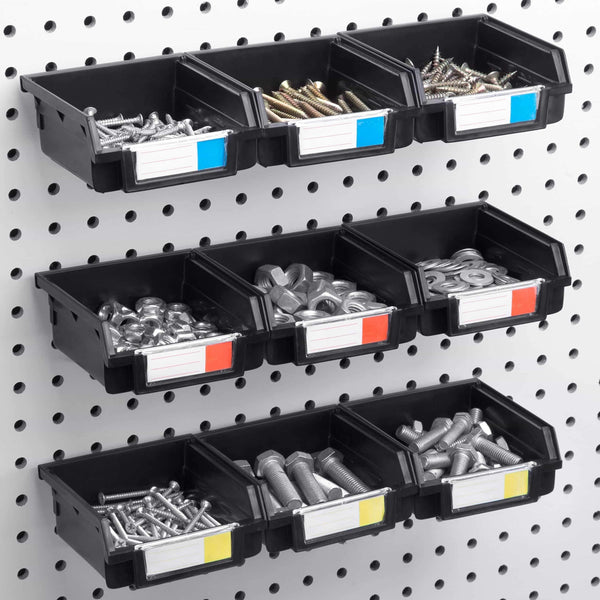Amazon best pegboard bins 12 pack black hooks to any peg board organize hardware accessories attachments workbench garage storage craft room tool shed hobby supplies small parts