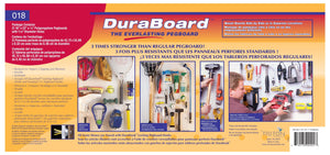 Triton Products 018-Kit DuraBoard 2)  22 Inch W x 18 Inch H x 1/8 Inch D White Polypropylene Pegboards with 22 pc. DuraHook Assortment and Wall Mounting Hardware